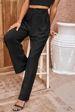 Load image into Gallery viewer, Pleated Detail Straight Leg Pants
