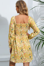 Load image into Gallery viewer, Floral Smocked Square Neck Dress
