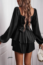 Load image into Gallery viewer, Long Balloon Sleeve Layered Romper
