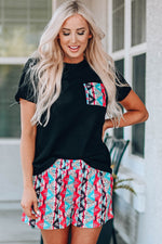 Load image into Gallery viewer, Aztec Pocketed Tee and Shorts Set
