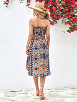 Load image into Gallery viewer, Printed Strapless Tie Belt Dress
