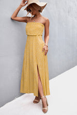 Load image into Gallery viewer, Strapless Split Maxi Dress
