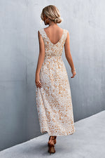 Load image into Gallery viewer, Printed V-Neck Tie Waist Maxi Dress
