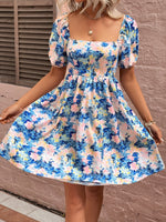 Load image into Gallery viewer, Floral Square Neck Puff Sleeve Dress
