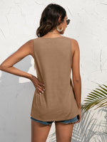 Load image into Gallery viewer, Decorative Button Scoop Neck Tank
