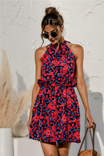 Load image into Gallery viewer, Floral Tied Sleeveless Mini Dress
