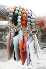 Load image into Gallery viewer, Beaded Tassel Keychain with Wallet
