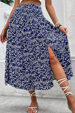 Load image into Gallery viewer, Ditsy Floral Slit High Waist Skirt
