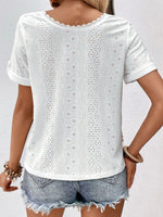 Load image into Gallery viewer, Eyelet Short Sleeve Double-Sided Shirt
