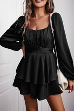 Load image into Gallery viewer, Long Balloon Sleeve Layered Romper
