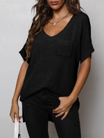 Load image into Gallery viewer, V-Neck Slit High-Low Knit Top
