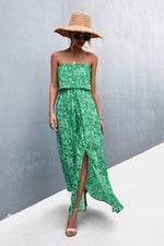 Load image into Gallery viewer, Strapless Split Maxi Dress
