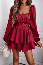 Load image into Gallery viewer, Long Balloon Sleeve Layered Romper
