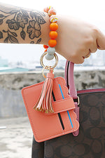 Load image into Gallery viewer, Beaded Tassel Keychain with Wallet
