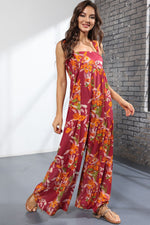 Load image into Gallery viewer, Floral Square Neck Wide Leg Jumpsuit
