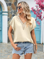 Load image into Gallery viewer, V-Neck Cuffed Blouse
