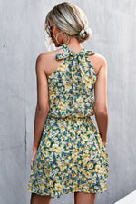 Load image into Gallery viewer, Floral Tied Sleeveless Mini Dress
