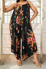 Load image into Gallery viewer, Plus Size Printed Spaghetti Strap Wide Leg Jumpsuit
