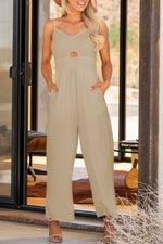 Load image into Gallery viewer, Smocked Spaghetti Strap Wide Leg Jumpsuit
