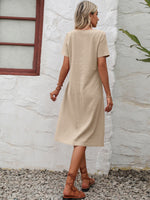 Load image into Gallery viewer, Round Neck Short Sleeve Dress with Pockets
