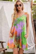 Load image into Gallery viewer, Tie-Dye Sleeveless Dress with Pockets
