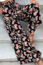 Load image into Gallery viewer, Floral Pull-On Wide Leg Pants
