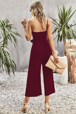 Load image into Gallery viewer, One-Shoulder Tie Belt Wide Leg Jumpsuit
