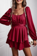 Load image into Gallery viewer, Long Balloon Sleeve Layered Romper
