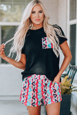 Load image into Gallery viewer, Aztec Pocketed Tee and Shorts Set
