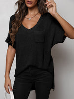 Load image into Gallery viewer, V-Neck Slit High-Low Knit Top
