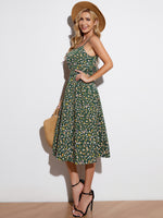 Load image into Gallery viewer, Ditsy Floral Tied Spaghetti Strap Dress
