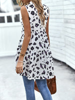 Load image into Gallery viewer, Leopard High-Low Sleeveless Shirt
