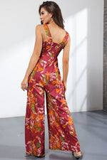 Load image into Gallery viewer, Floral Square Neck Wide Leg Jumpsuit
