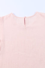 Load image into Gallery viewer, Textured Flutter Sleeve Keyhole Blouse
