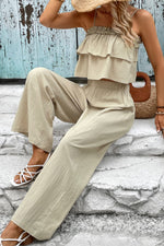 Load image into Gallery viewer, Frill Trim Cami and Wide Leg Pants Set
