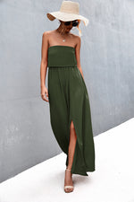 Load image into Gallery viewer, Strapless Split Maxi Dress
