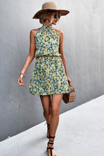 Load image into Gallery viewer, Floral Tied Sleeveless Mini Dress
