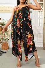 Load image into Gallery viewer, Plus Size Printed Spaghetti Strap Wide Leg Jumpsuit
