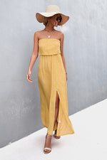 Load image into Gallery viewer, Strapless Split Maxi Dress
