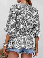 Load image into Gallery viewer, Printed V-Neck Dolman Sleeve Blouse
