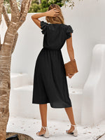 Load image into Gallery viewer, V-Neck Flutter Sleeve Midi Dress
