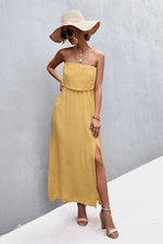 Load image into Gallery viewer, Strapless Split Maxi Dress
