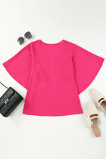 Load image into Gallery viewer, V-Neck Cloak Sleeve Blouse
