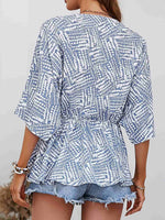 Load image into Gallery viewer, Printed V-Neck Dolman Sleeve Blouse
