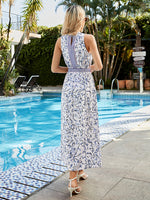 Load image into Gallery viewer, Printed Round Neck Sleeveless Midi Dress
