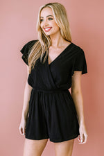 Load image into Gallery viewer, Flutter Sleeve Surplice Romper
