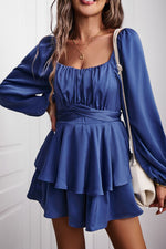 Load image into Gallery viewer, Long Balloon Sleeve Layered Romper
