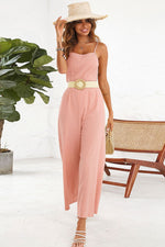 Load image into Gallery viewer, Cutout Spaghetti Strap Tie Back Wide Leg Jumpsuit
