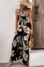 Load image into Gallery viewer, Printed Strapless Wide Leg Jumpsuit with Pockets
