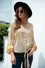 Load image into Gallery viewer, Tie-Dye Tied Balloon Sleeve Blouse
